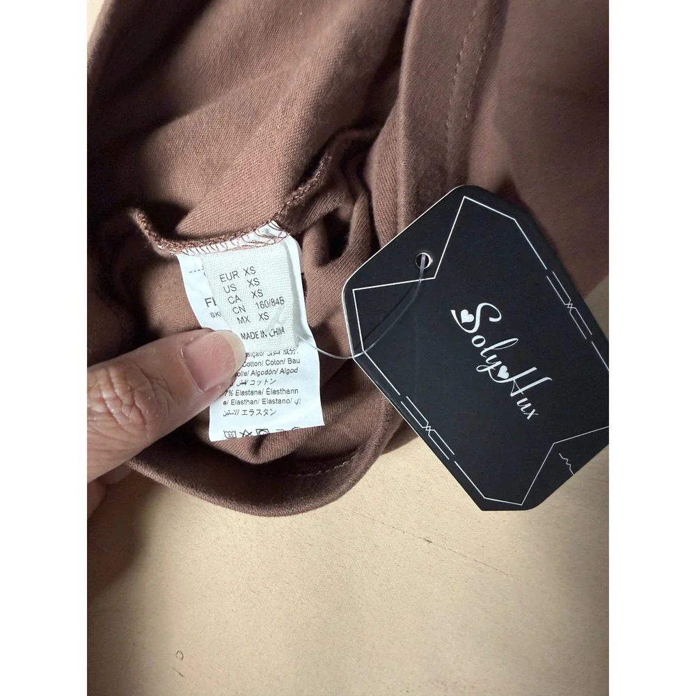 Soly Hux Womens Mauve Brown Cotton Blend Stretch Mini Skirt Size XS NWT
